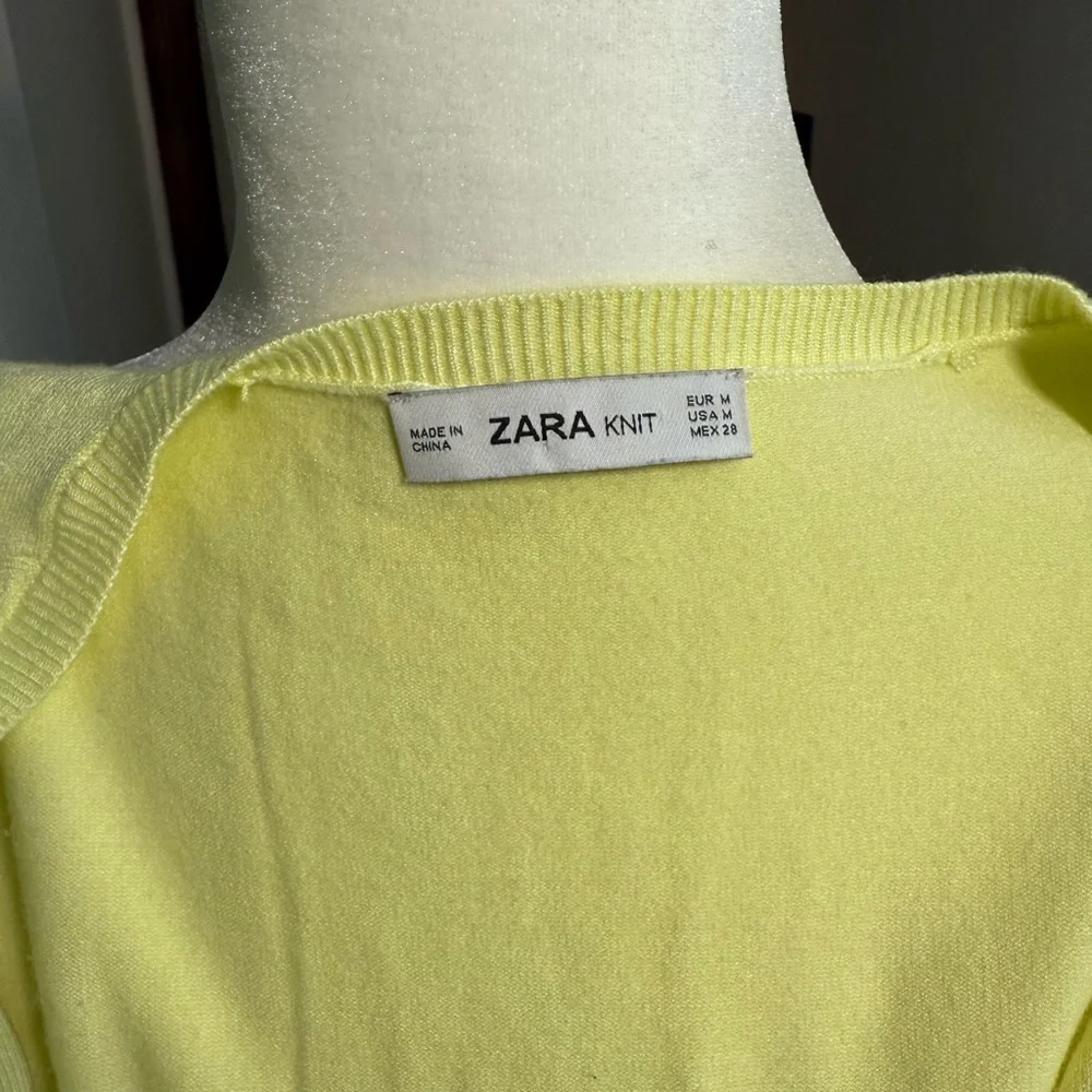 Zara Lemon Button-Up Cardigan Medium - Picture 5 of 10
